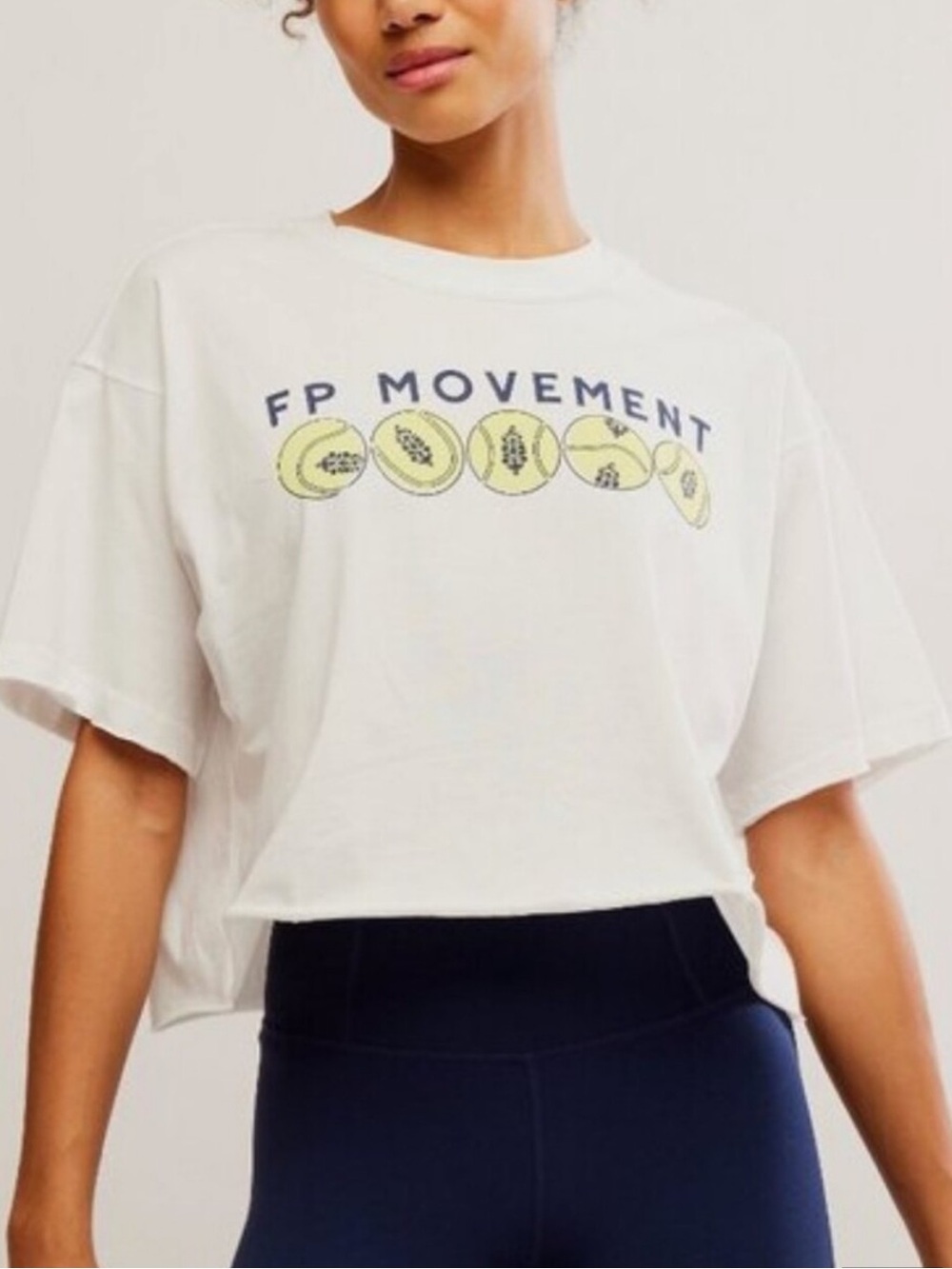 Free People Movement Inspire Court Logo Tee Size Large NWT Tenniscore Sporty